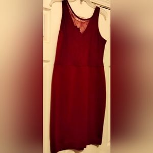Metaphor Dress Women M Burgundy Mini Versatile Office Academia Dinner Preppy Y2K